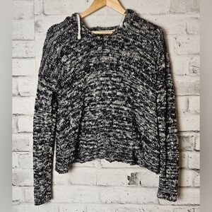 Volcom Salt & Pepper Knit Hoodie Black White XS/S Oversized Fit